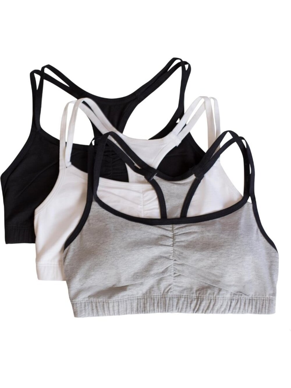 Cotton Spaghetti Strap Cami Sports Bra Multipack for Women - Comfortable